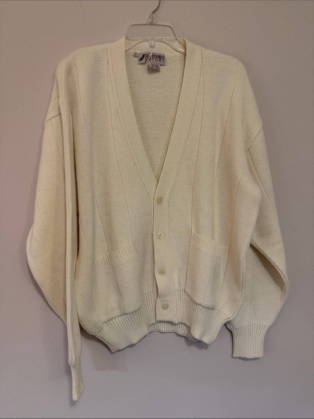 Sporto Cream Button-Up Men's Cardigan Sweater